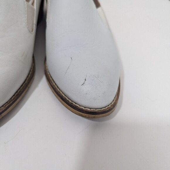 Shellys London White leather slip on loafers plain 7.5 - Picture 5 of 10